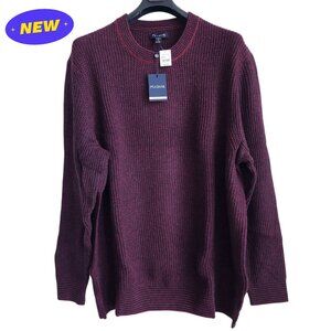 3xb Sweater Red/Blue Crewneck Chunky Knit Wool Blend Mens New Nwt 3x Jos A Bank